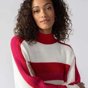 Sanctuary Striped Mock Neck Sweater